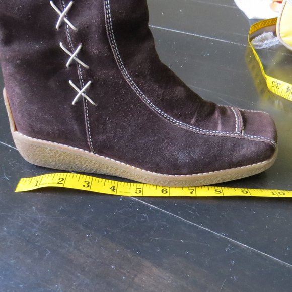 Vintage Gattino Leather Boots - Size 39 - Brown - Contrast Stitching - Suede - Picture 14 of 16